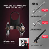 VIVOHOME Airbrush Kit with Dual Fan Air Compressor and 3 Dual Action Airbrush Gun, Gravity and Siphon Feed, Quiet Air Brush Set with 8 Primary Opaque Colors, Cleaning Brush, 2 Cup VIVOHOME