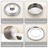 Kyraton Bacon Grease Container With Strainer, 48 oz Stainless Steel Oil Container, Pot Fat Storage With Lid, Easy Grip Handle Suitable For Storing Frying Oil And Cooking Grease 1. Silver Kyraton