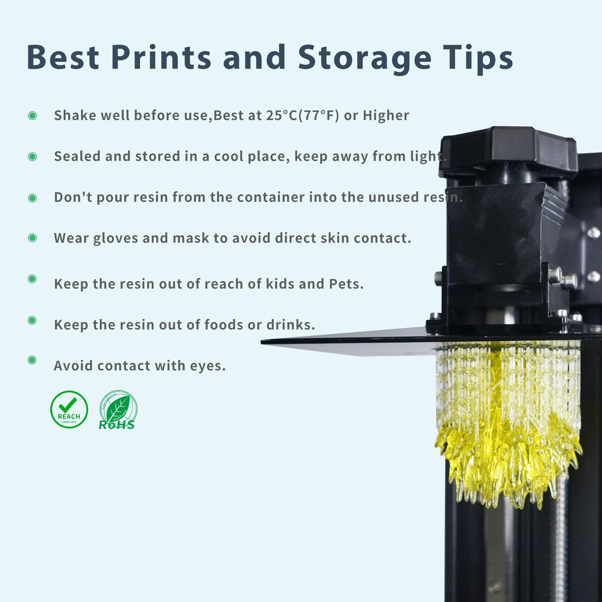 FUNCRECOL 3D Printer Resin Clear, High Precision Fast UV-Curing 3D Resin 405nm for LCD/DLP/MSLA Resin 3D Printer, Low Odor 3D Printing Resin Clear Yellow 1KG FUNCRECOL