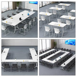 Folding Conference Table On Wheels Conference Room Table Flip Top Mobile Office Training Room Table Meeting Room Table Foldable Meeting Tables Rolling Meeting Table With Silent Wheels(4pack140*60*75) czxhaery