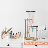 SRIWATANA Jewelry Organizer Stand, Extra Tall Necklace Holder Jewelry Holder, Gift Idea (Carbonized Black & Black) SRIWATANA