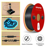 Reprapper Conductive TPU Filament 1.75mm (± 0.03mm) 2.2lb (1kg) for 3D Printer, Electro-Conductive Flexible Filament, Black RepRapper