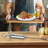 Grill Bump Meat Injector Syringe Kit with 3 Professional Marinade Injector Needles for BBQ Grill Smoker, Turkey and Brisket; 2-oz Large Capacity, Including Paper User Manual, Recipe E-Book (PDF) GRILL BUMP