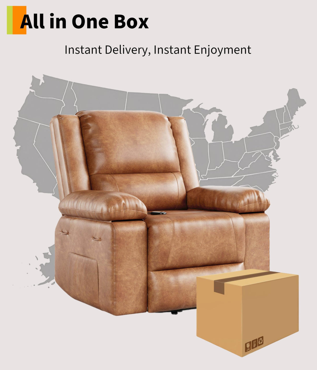 Garvee Electric Lift Recliner Chair - Heat and Massage, PU Leather Power Lift Recliner for Elderly & Mobility Impaired, Adjustable Back and Legs, Heavy Duty Lift Chair for Seniors Garvee