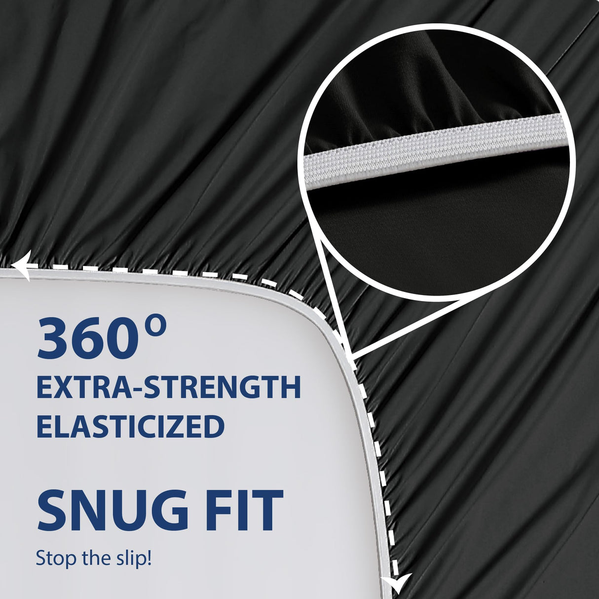 Cathay Home Twin Fitted Sheet - Double Brushed Ultra Soft – Wrinkle & Fade Resistant - 14" Standard Pocket Fitted Sheet Only - Good Fit for 12"-16" Deep Mattress (Twin, Black) Cathay Home