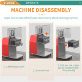 Newhai 850W Meat Cutter Machine, Commercial Meat Cutting Machine 5mm/0.2inch Heavy Duty, Stainless Steel Meat Slicer Shredder Restaurant, for Boneless Meat Soft Vegetables Newhai