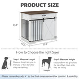 KACVON 37.8" Dog Crate Furniture - Indoor Wooden Dog Kennel Furniture with Sliding Barn Door and Storage Drawer, White KACVON