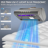 Teant Mattress Vacuum Bed Vacuum Cleaner with 253.7nm UV-C Light, HEPA Filter & 140℉ Heating, 500W & 15Kpa Strong Suction, Lightweight Handheld Vacuum with Dual-Cup Design for Bed and Pet Hair Teant