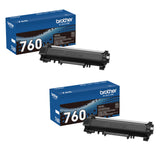 Brother Genuine TN760 2-Pack High Yield Black Toner Cartridge with approximately 3,000 page yield/cartridge Brother