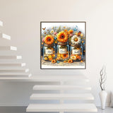 5D Diamond Art Kits for Adults Beginners,Sunflower Butterfly Pot DIY Full Round Drill Diamond Painting Kits,Rose Paint by Diamonds Dots Gem Art Easy,Home Wall Decor 14X14 Inch Acelii