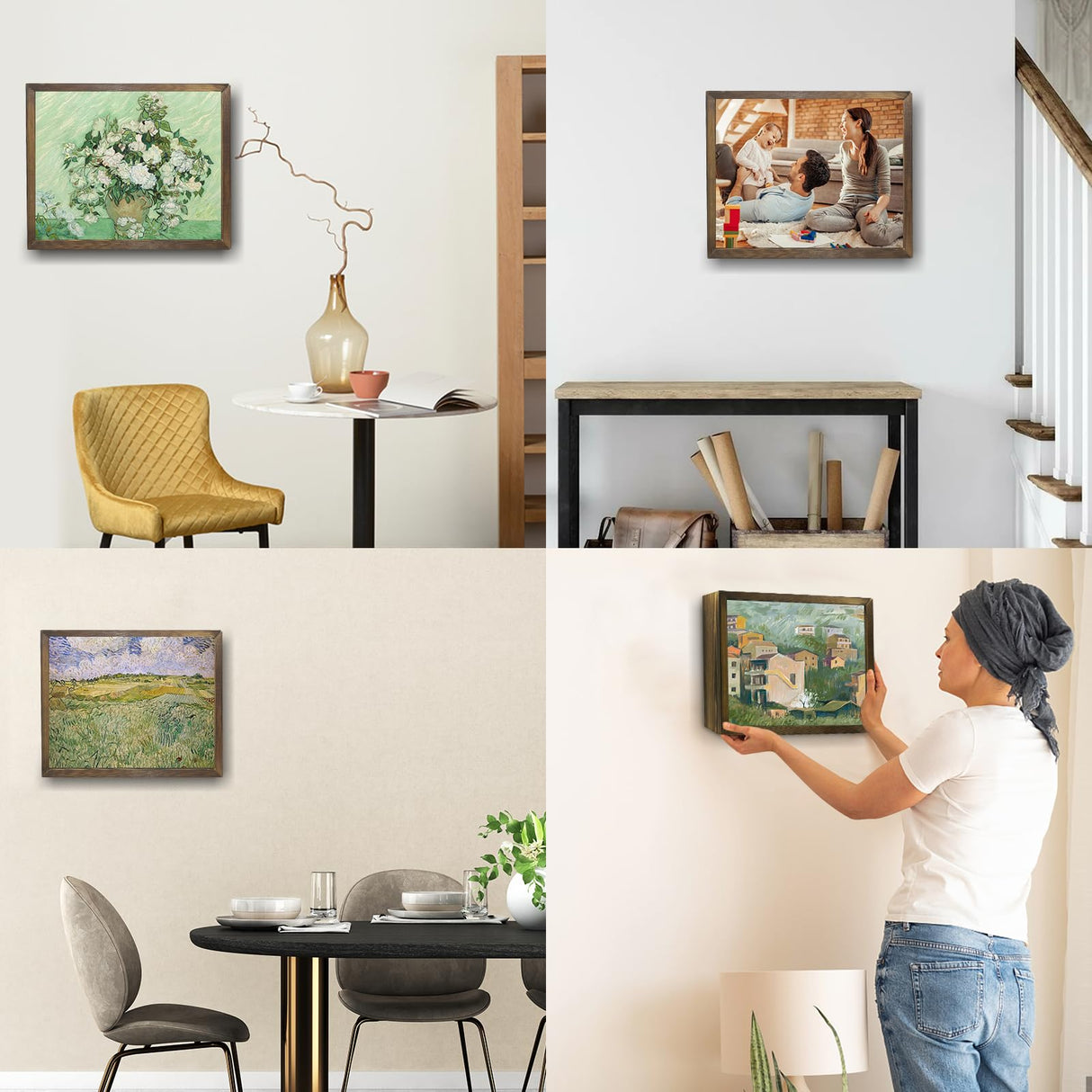 Hidden Wall Gun Safe for Home,BRXOZLE Solid Wooden Hidden Gun Storage,Indoor Concealment Furniture Upgraded 2 in1 Handgun Shelf Picture Frames Box for Home Pistols Handgun Valuables WoodArtSupply