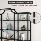 Auromie Triple Wide 5-Tier Bookshelf, 70.87" L x 79.13" H Extra Large Bookcase, Tall Open Etagere Display Shelf with Metal Frame, Freestanding Modern Storage Shelves for Home Office (Black) Auromie