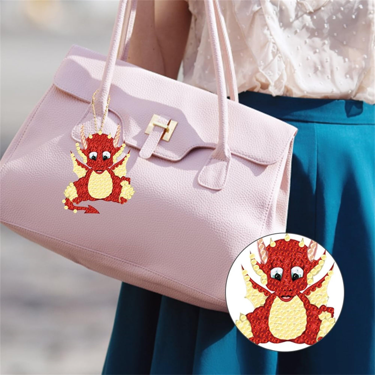 6 Pcs Diamond Painting Keychain Kits,Double Sided Diamond Art Ornament Keychains for Adults Beginners Decoration,DIY Diamonds Painting Keyrings Kit for Birthday Christmas. (Dinosaur) NDNXYXGS