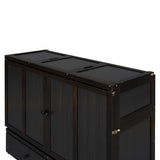 Merax Murphy Bed with USB Port and a Large Drawer, Converts to Cabinet, Sturdy Cabinet Bed for Bedroom, Full Size, Espresso Merax