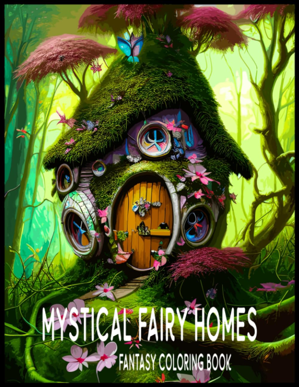 Mystical Fairy Homes Fantasy Coloring Book for Adults: 50 page Whimsical Fairytale Architecture Coloring for Relaxation and Stress Relief