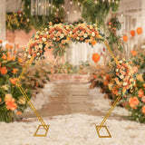 8.2FT Wedding Arch,Hexagon Backdrop Stand for for Ceremony,Iron Arch Wedding Arbor, Backdrop Stand Metal Arch Stand for Party,Wedding Backdrop Stand for Wedding Birthday Party Gdrasuya10