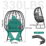YITAHOME Egg Chair with Stand Outdoor Indoor Egg Lounge Chair with Cushion Wicker Chair PE Rattan Chair Included for Patio, Garden, Backyard, Porch, Gray YITAHOME