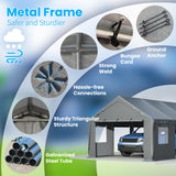 LPdorbe Carport 13"x 25"Heavy Duty Car Port with 4 Roll-up Doors and Ventilated Windows,Portable Outdoor Garage w/Removable Sidewalls for Car,Truck,Tractors,Boats,Party Canopy LPdorbe