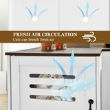 Corner Litter Box Enclosure for 2 Cats, Hidden Litter Box Furniture, Litter Box Cabinet with Double Room, Indoor Cat House End Table, 31.5 x 17.7 x 19.7 in, White JanflyHome