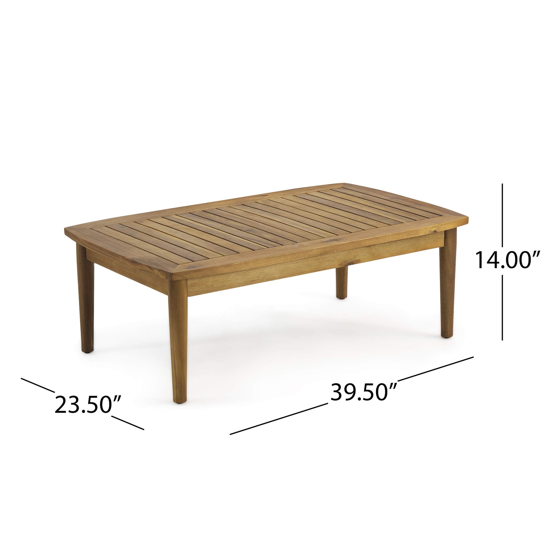 Christopher Knight Home Felix Outdoor Acacia Wood 4 Seater Chat Set with Coffee Table, Teak Finish, Beige - WoodArtSupply