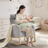 SLEKVERSA Modern Nursery Rocking Chair,Teddy Upholstered Glider with 26" High Backrest, Padded Seat for Living Room, Bedroom, Reading SLEKVERSA