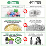 Trulloyoo Candle Making Kit for Adult, DIY Candle Making Supplies Include Beeswax, Wicks, Candle Tins, Essential Oils, Dyes, DIY Arts & Crafts Gift for Kids, Beginners, Adults Trulloyoo