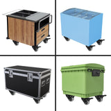 2 Inch Wheel Casters,Set of 4 Heavy-Duty Industrial Caster Wheels with Brake PU No Noise Wheels with Double Locking and Double Ball Bearing Swivel Locking Casters for Furniture, Plate Castors Grey JIN FU TOU