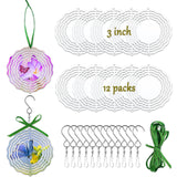 WindMage 12 Pack 3inch Sublimation Wind Spinner Blanks 3D Aluminum Metal Wind Sculpture Kinetic Spinners for Yard Garden Indoor Art Ornaments Xmas Hanging Decoration (Floral) WindMage