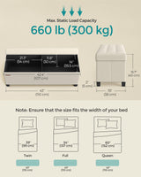 SONGMICS Storage Ottoman Bench, Foldable Foot Rest with Legs, 15 x 43 x 15.7 Inches, End of Bed Bench, Storage Chest, Load up to 660 lb, for Living Room, Bedroom, Entryway, Cream White ULSF018W01 SONGMICS