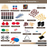 Giantex 10-in-1 Multi Game Table, Combo Game Table Set w/Hockey, Foosball Pool Ping-Pong Chess Cards Checkers Bowling, Shuffleboard, Backgammon, Adult Size Foosball Table for Game Room, Family Giantex