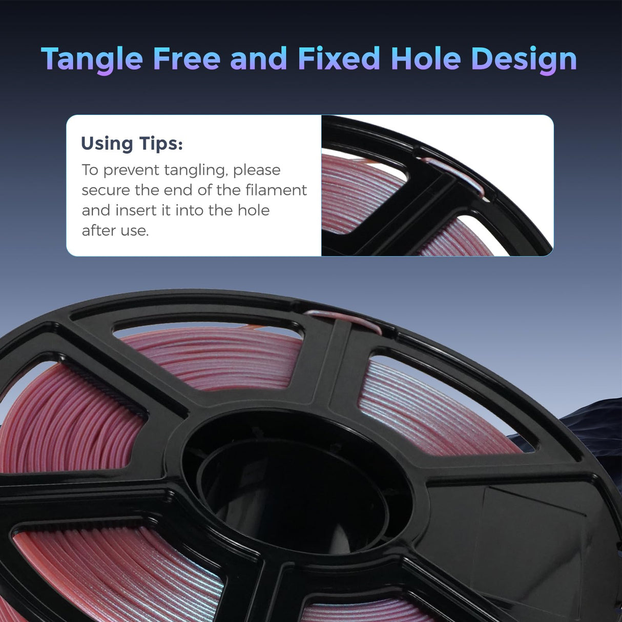 FLASHFORGE PLA Filament 1.75mm +/- 0.02mm Rose Quartz, Color Changeable 3D Printer Filament 1kg (2.2lbs), Chameleon 3D Printing Filament Changing Colors with Light, Perfectly Hide The Layer Line FLASHFORGE