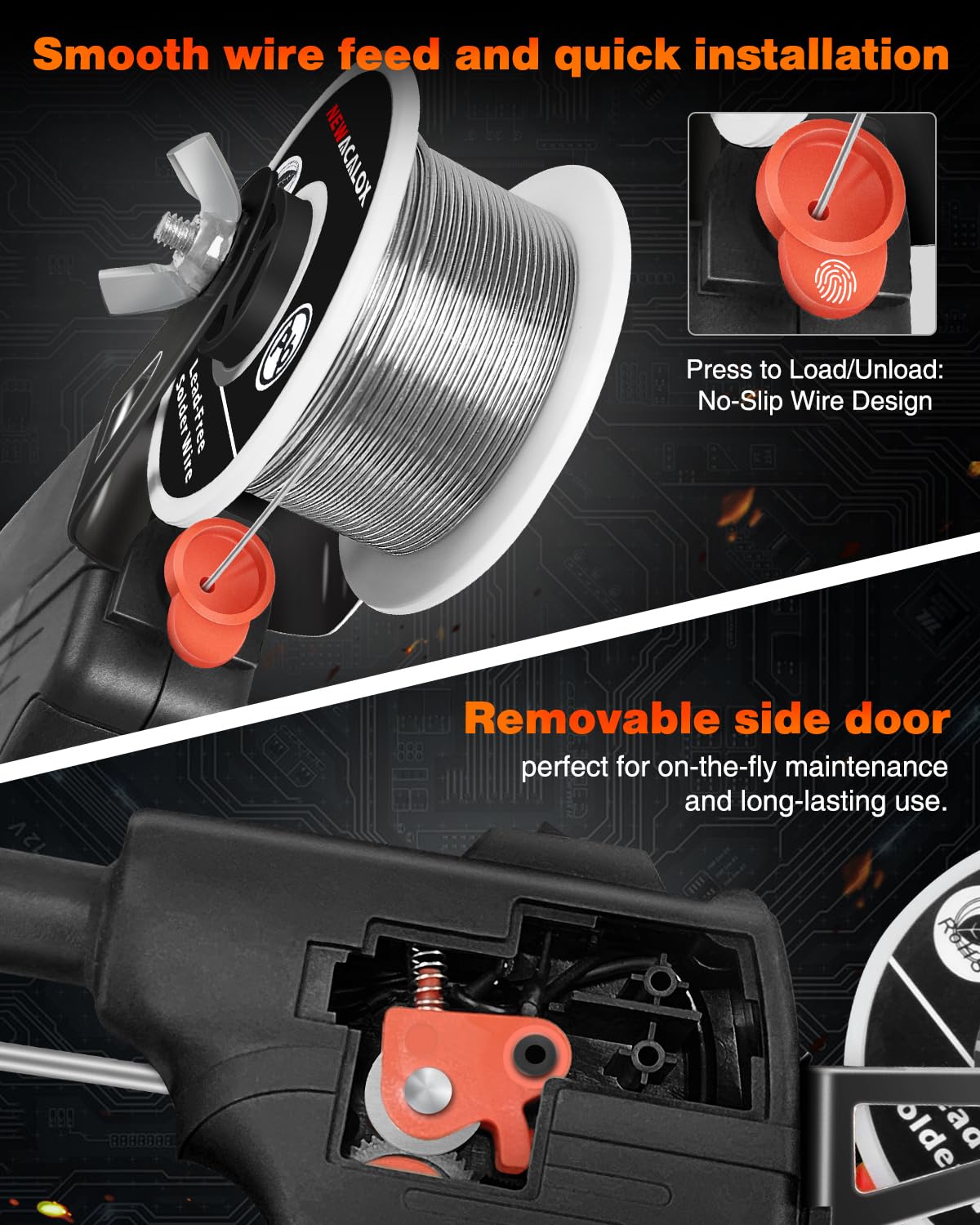 Soldering Iron Kit, NEWACALOX Soldering Gun Automatic Hand-held Solder gun Iron Kit Welding Tool, Desoldering Pump, Tweezers for Circuit Board, Home DIY, Electronic Repair NEWACALOX