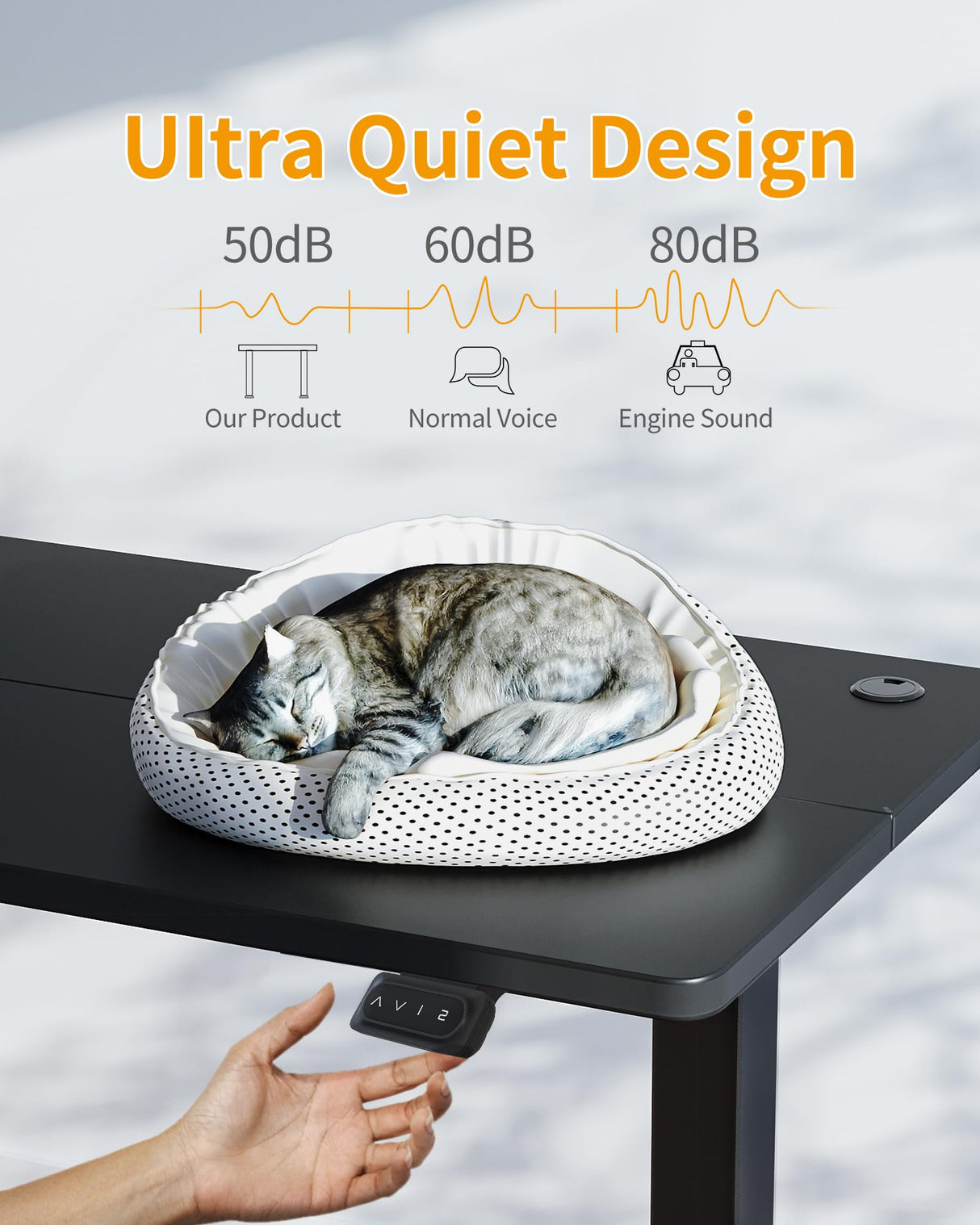 CubiCubi Height Adjustable Electric Standing Desk, 48 x 24 Inches Stand Up Table, Sit Stand Home Office Desk with Splice Board, Black CubiCubi