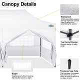 COBIZI 10x20 Pop up Canopy Tent 10x20 Canopy with 6 Sidewalls Waterproof Heavy Duty Commercial Canopy Tent for Parties Outdoor Tent Garden Gazebo Tent, Carry Bag with Wheel(10x20ft, White) COBIZI