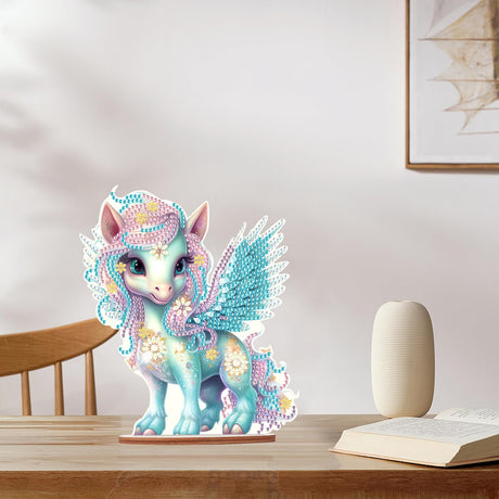 JISHSHAY Unicorn Diamond Art Kits for Adults Desk Accessories Diamond Painting Accessories Desk Ornaments Arts and Crafts Table Decor Diamond Painting Kits for Adults Crafts for Adults Gem Art JISHSHAY