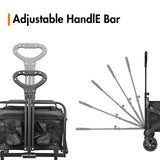 NEOTEC Collapsible-Folding-Wagon - Wagon Cart Heavy Duty Foldable Outdoor Utility with Silent Universal Wheels, Adjustable Handle for Camping NEO-TEC