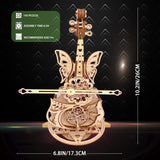 3D Puzzle Wooden Model Kits for Adults - DIY Cello Music Box Mechanical Jigsaw Puzzles Construction Craft Kits for Age 14+ Years Old auryee