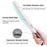 PAUDIN Brisket Knife, 12 Inch Stainless Steel Carving Knife with Granton Edge for Meat Cutting, Roasts, BBQ, Turkey PAUDIN