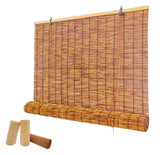 Reed Roller Blinds, Bamboo Shades - UV Resistant Outdoor Window Cover for Patio Sun Protection, Easy Install Indoor/Outdoor Reed Blinds BAYUE