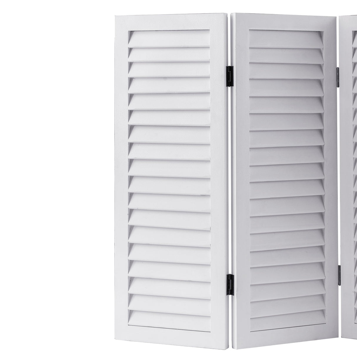 SOFE Wood Short Room Divider 3 Panel, 2.6 Ft Tall Shutters Folding Divider for Room Separation, White Room Partitions and Dividers Freestanding, Foldable Wall for Home Bedroom Office SOFE