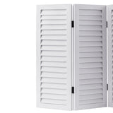 SOFE Wood Short Room Divider 3 Panel, 2.6 Ft Tall Shutters Folding Divider for Room Separation, White Room Partitions and Dividers Freestanding, Foldable Wall for Home Bedroom Office SOFE