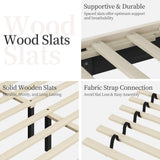 Yaheetech Queen Bed Frame with Headboard, Upholstered Headboard with Charing Station and Storage Shelf, Platform Bed Frame, No Box Spring Needed, Easy Assembly, Beige Yaheetech