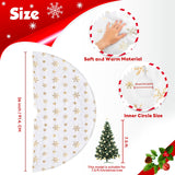 Christmas Tree Skirt 36 Inch, Holiday Part Decorations for Christmas Tree, Whit Plush Gold Sequin Snowflake Tree Shirt for Xmas SRISE