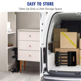 KEDSUM Upgraded Folding Hand Truck, 600lbs Heavy Duty Foldable Dolly Cart, Adjustable Handle Luggage Cart, Utility Cart with 6 Wheels & 2 Lashing Straps for Airport, Travel, Moving, Shopping, Office KEDSUM