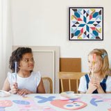 FINGERINSPIRE Barn Quilt Stencil 11.8x11.8inch Reusable Kaleidoscope Quilt Block Diamond Pattern Stencil for Painting on Patio, Floor Tile, Wall, Fabric, Home Decoration FINGERINSPIRE