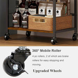 Coffee Bar Stand Station Cart with Storage Drawer -3 Tier, Extended Worktop Coffee Table, Farmhouse Corner Bar Cabinet for Small Spaces, Barkers Rack & Home Bar for Kitchen , Entryway, Living Room X-cosrack