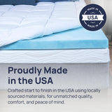 Sure2Sleep Gel Swirl Memory Foam Mattress Topper - 2 Inch, Pressure Relieving, Cooling Comfort - Made in The USA & CertiPUR-US Certified - Softens Firm Beds and Extends Mattress Life - Queen Size Sure2Sleep