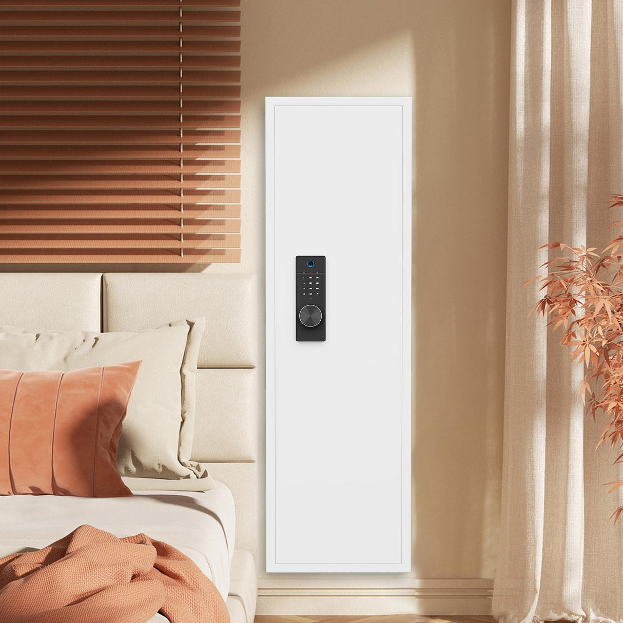 Secure In-Wall Gun Safe for Rifles and Pistols with Touch Screen Panel, Gun Cases for Shotguns with Heavy-Duty Steel Construction, Dual Alarm System, Locking Gun Cabinet for Home Use MEETFAV