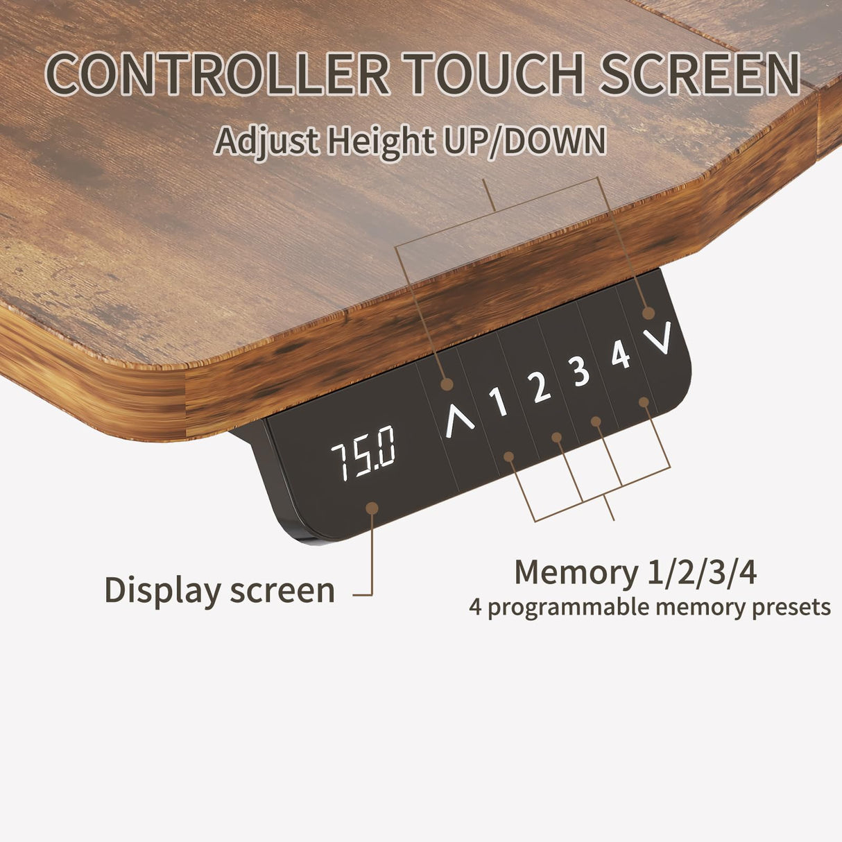 Sileye Wheel Height Adjustable Electric Sit Stand Up Table, Raising Desks for Home Office and Computer Workstation, 63x30, Rustic Brown Sileye