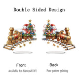 Yimofy DIY Christmas Diamond Painting Desktop Ornament Kits, Double Sided Acrylic Train Christmas Tree Snowman Tabletop Decoration Diamond Art Painting Kit for Adults (Train) Yimofy